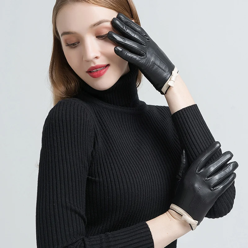 Top Trends: GOURS Winter Real Leather Gloves Women Black Genuine Goatskin Gloves Wool Lining Warm Soft Driving Fashion New Arrival GSL049 Shoppable Styles