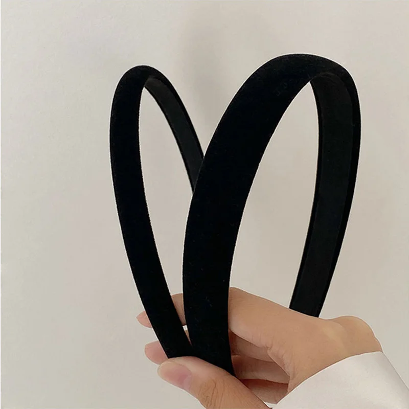 Top Trends: SWINATE Fashion Women Basic Black Velvet Hairband Double Size Headband Stretch Hair Hoop Simple Plain Style Easy For Wearing Shoppable Styles