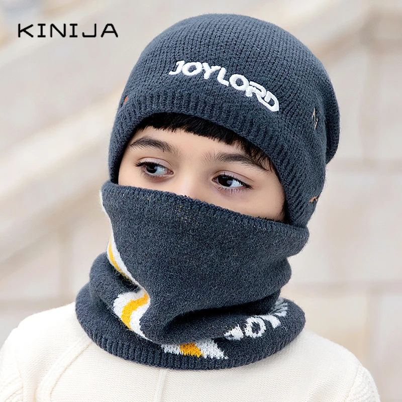 Top Trends: 2pcs Knitted Hat Ring Scarf Sets Kids Turban Beanie Cotton Wool Cap Children Girls Boys Elastic Autumn Winter Soft Keep Warm Hat Shoppable Styles