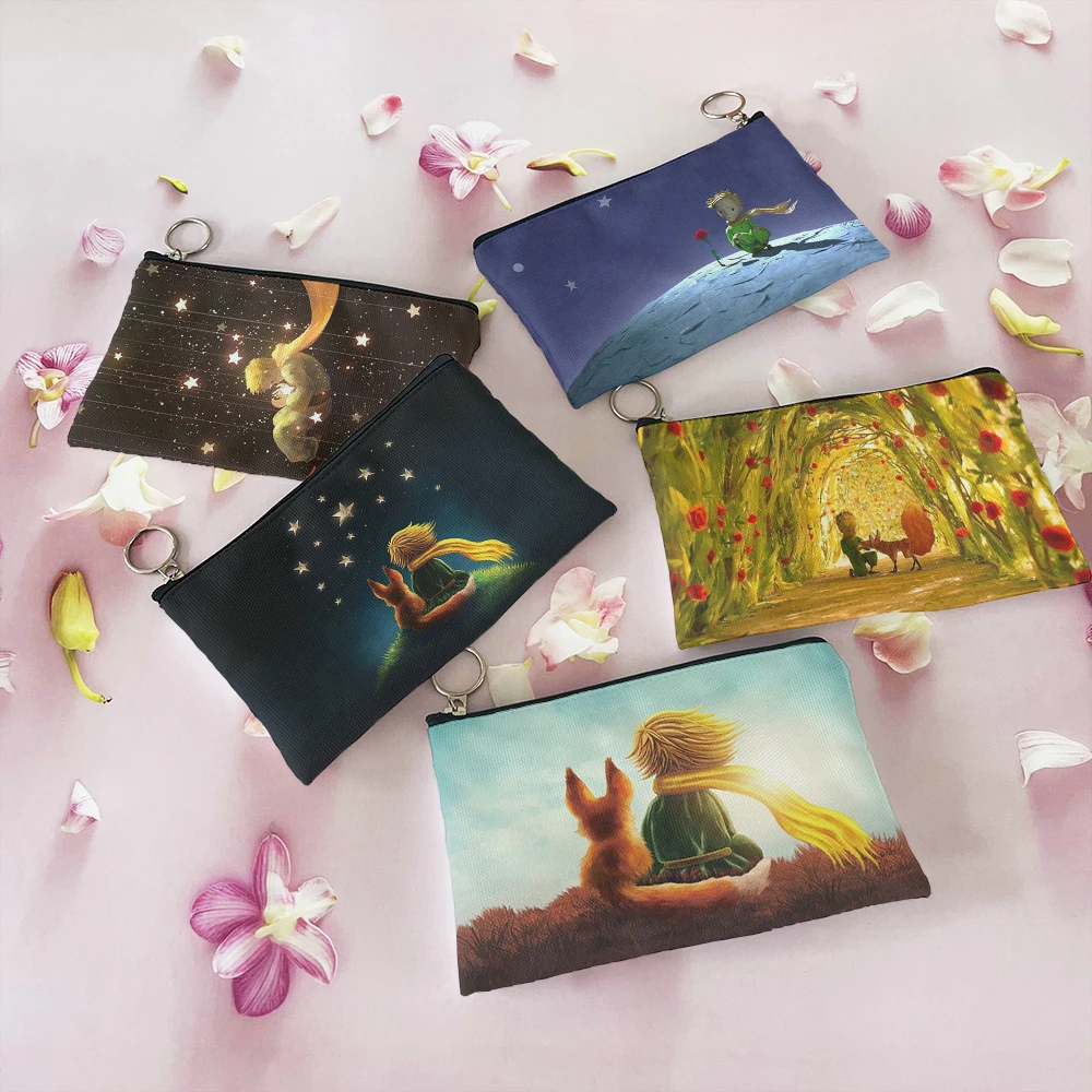 Top Trends: Little Prince Of France Print Small Cosmetic Bags Sanitary Napkin Storage Bag Girl Women Coin Money Card Eearphone Holder Pouch Shoppable Styles