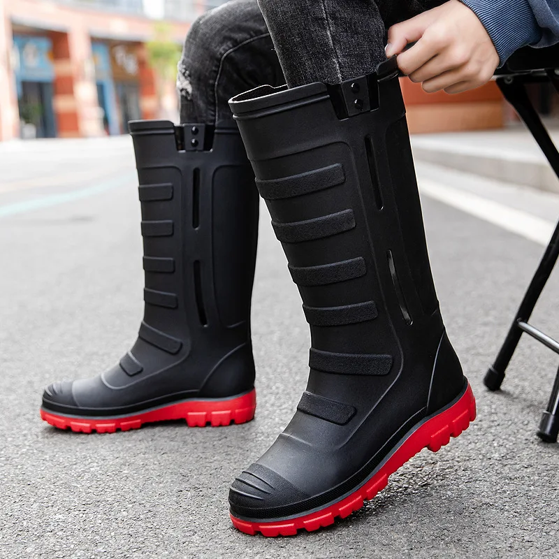 Top Trends: Outdoor Men Boots For Couples High Rain Shoes Waterproof Galoshes Husband Fishing Work Garden Rainboots Women Men Rubber Shoes Shoppable Styles