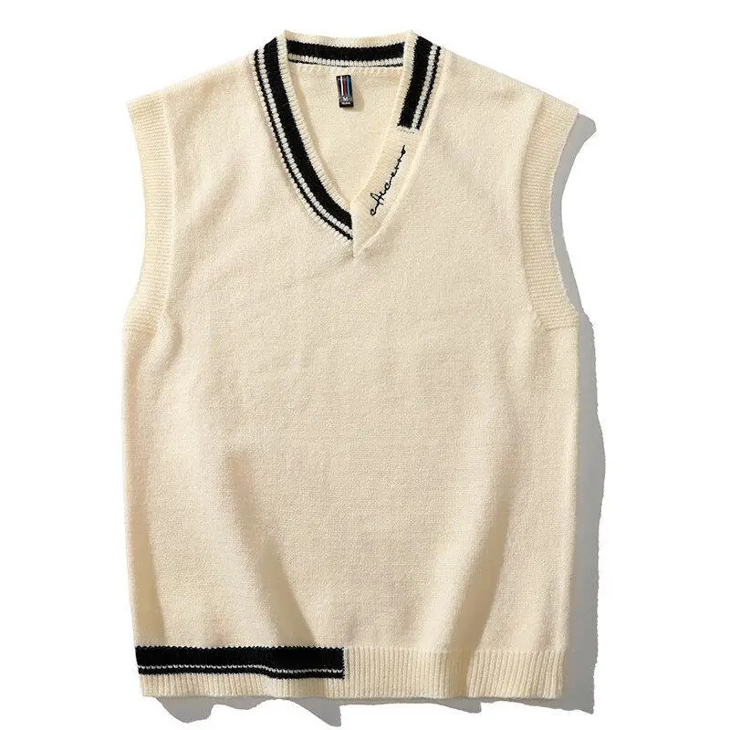 Top Trends: JFUNCY Men Knit Vest Korean Fashion Men's Oversize Knitted Sweater Vest Male Autumn Winter V Neck Sleeveless Vests Pullover Shoppable Styles - Image 5