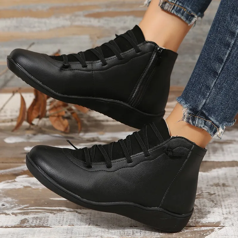 Top Trends: WOMEN ANKLE BOOTS Short Leather Chelsea Flat Shoes Cowboy Sneakers Combat Boots Black Vintage Moccasin Plus-size Shoppable Styles