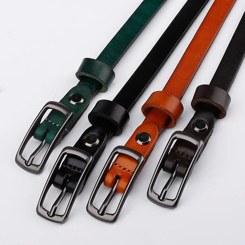 Top Trends: Waist Band Genuine Leather Women&#039;s Belt Simple Versatile Cowhide Belt, Casual Needle Buckle Decoration Lady Thin Leather Belt Shoppable Styles