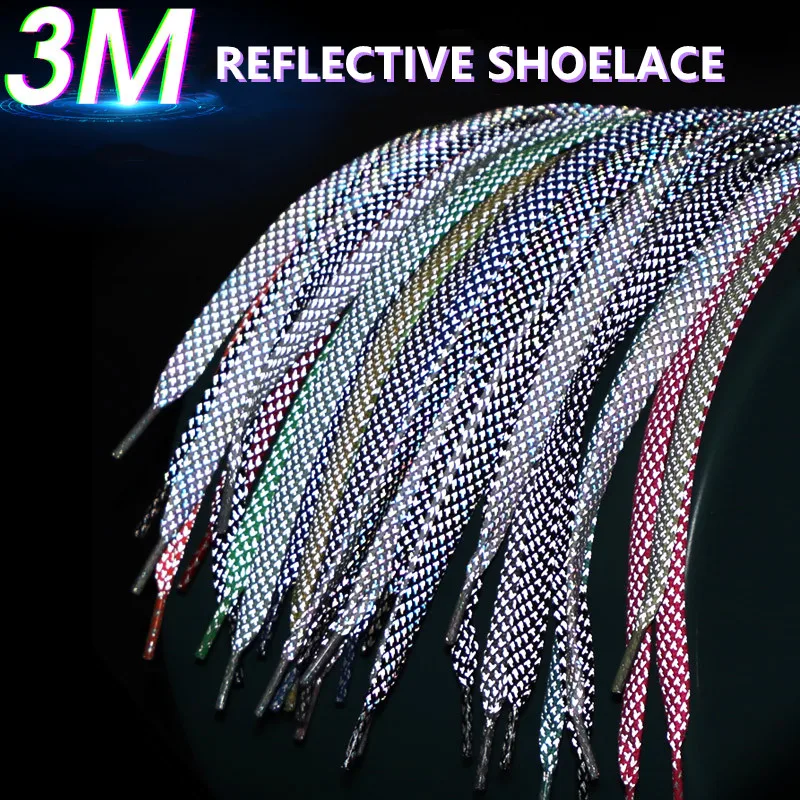 Top Trends: 1Pair 3M Flat Reflective Shoelaces For Sneakers Glow At Night Be Applicable AF1 / AJ Sport Running Luminous Shoe Laces Shoestrings Shoppable Styles