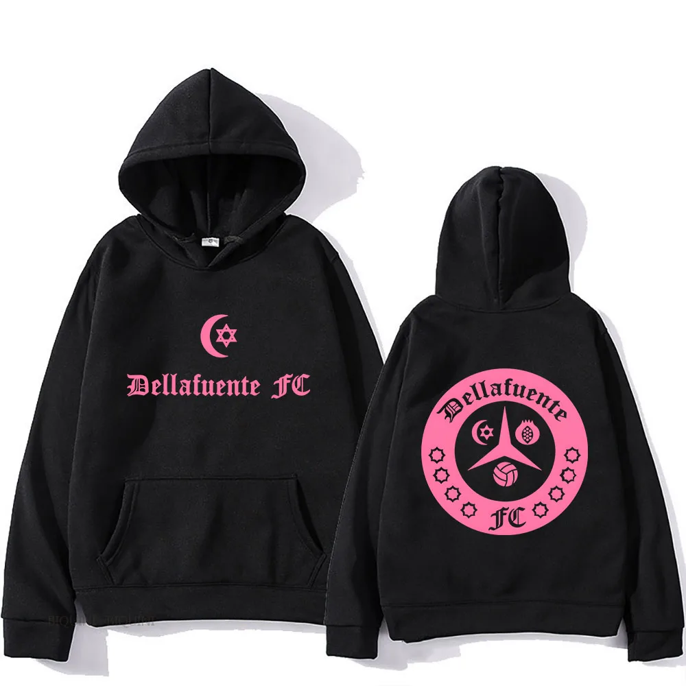 Top Trends: Dellafuente Pink Hoodies Mens Casual Spring Cartoon Sweatshirts Long Sleeve Hooded Pullovers Harajuku Male Top Sudaderas Hombre Shoppable Styles