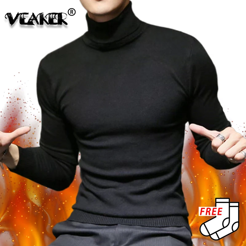 Top Trends: 2023 Winter New Men's Turtleneck Sweaters Black Sexy Brand Knitted Pullovers Men Solid Color Casual Male Sweater Autumn Knitwear Shoppable Styles