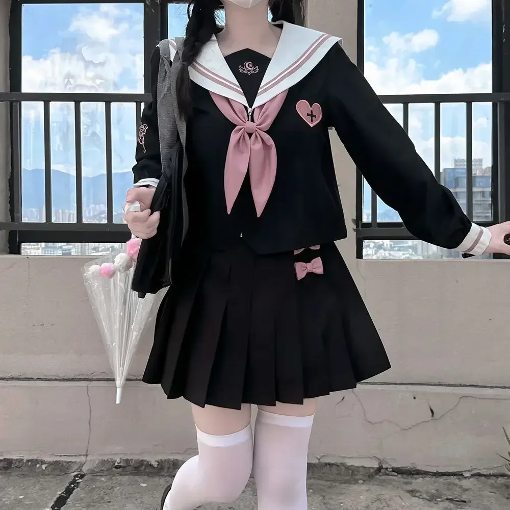 Top Trends: JK Korean Uniform Suit Japanese Student Pleated Skirt College Style School Outfits Women Sailor Outfit Cosplay Uniform Japanese Shoppable Styles