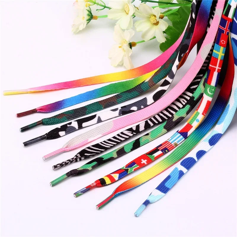 Top Trends: 1Pair 8mm Fashion Colorful Camouflage Flag Lace Shoe Lace Gradient Print Flat Shoelace Casual Chromatic Colour Sneaker Shoelaces Shoppable Styles - Image 6