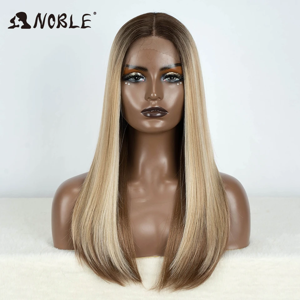 Top Trends: Noble Hair Straight Baby Hair Bob Wig Synthetic Hair Wig 22"Glueless Bob Wig Cosplay Wig For Women Synthetic Lace Front Wig Shoppable Styles