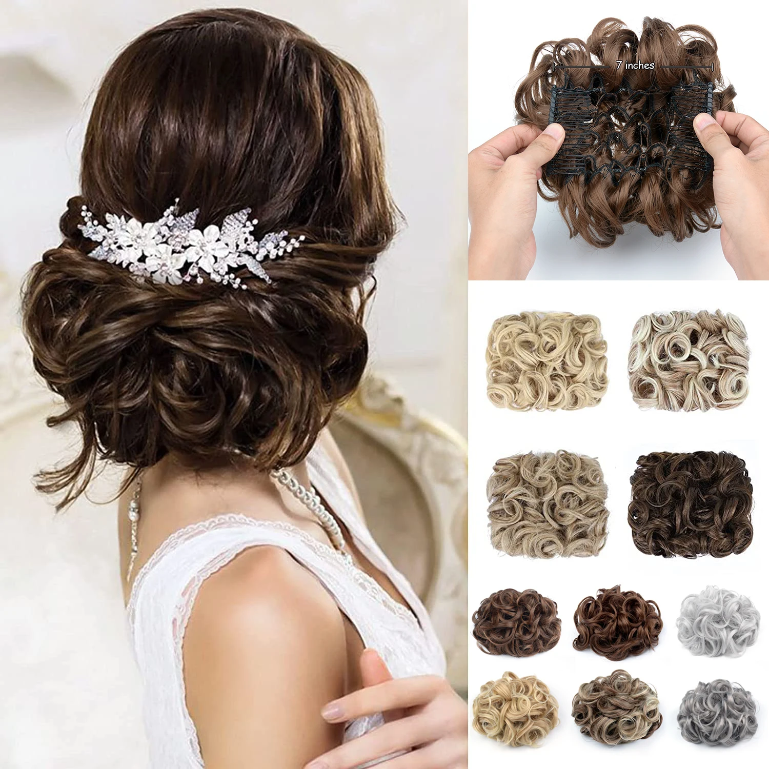 Top Trends: Messy Hair Curly Buns Chignon Hairpiece Extensions Scrunchie Updo Hair Pieces Synthetic Combs In Messy Bun Hair Piece For Women Shoppable Styles