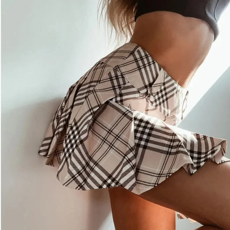 Top Trends: Female Harajuku Sexy Pleated Mini College Skirts Women A-Line High Waist Casual Tennis Skirt Ladies Cute Short Cocktail Clothing Shoppable Styles