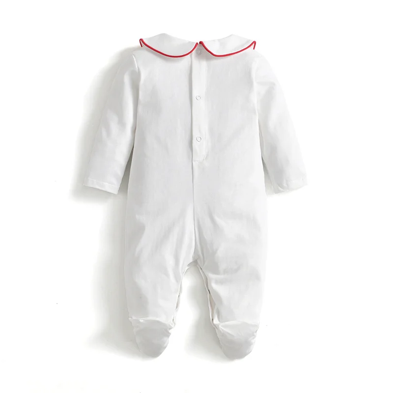 Top Trends: Baby Spanish Cotton Footie Newborn White Rompers Boys Girls Hand Made Smocking Romper Infant Smocked Embroidery Jumpsuit Clothes Shoppable Styles - Image 2