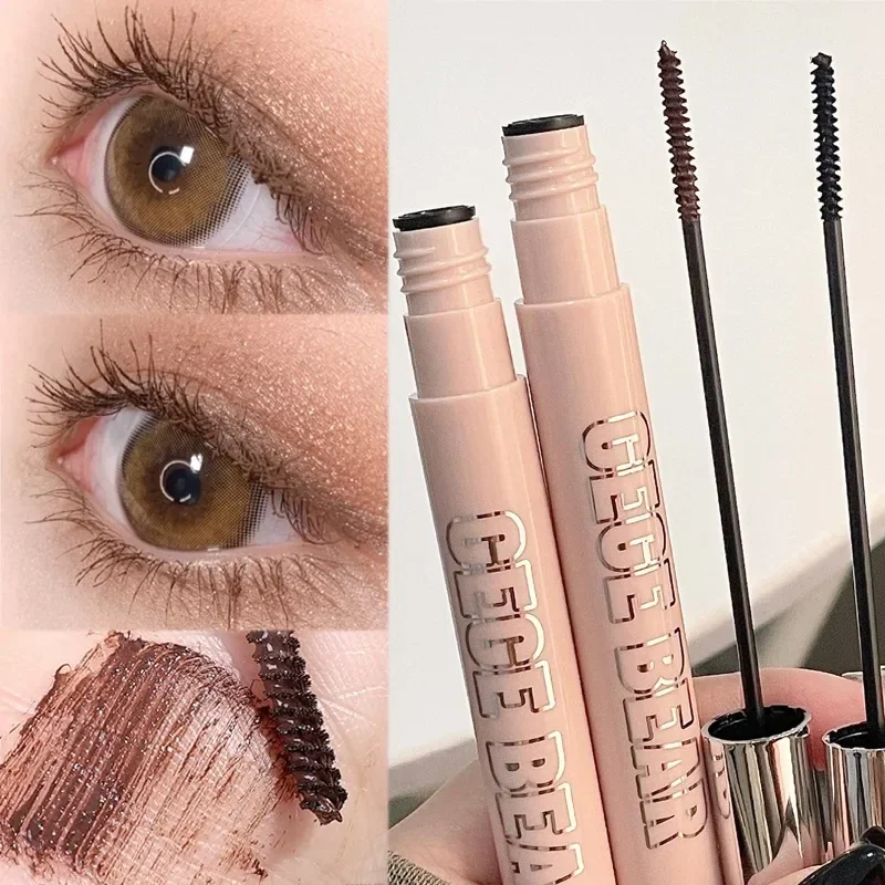 Top Trends: Black Brown Silk Fiber Mascara Waterproof Small Brush Lengthens Curling Eyelashes Lasting Anti-sweat Non-smudge Mascara Makeup Shoppable Styles