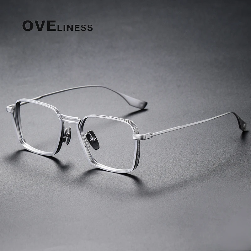 Top Trends: Fashion Pure Titanium Glasses Frame Men Women Optical Male Eyeglasses Frames Myopia Prescription Eye Glasses Full Metal Eyewear Shoppable Styles - Image 2