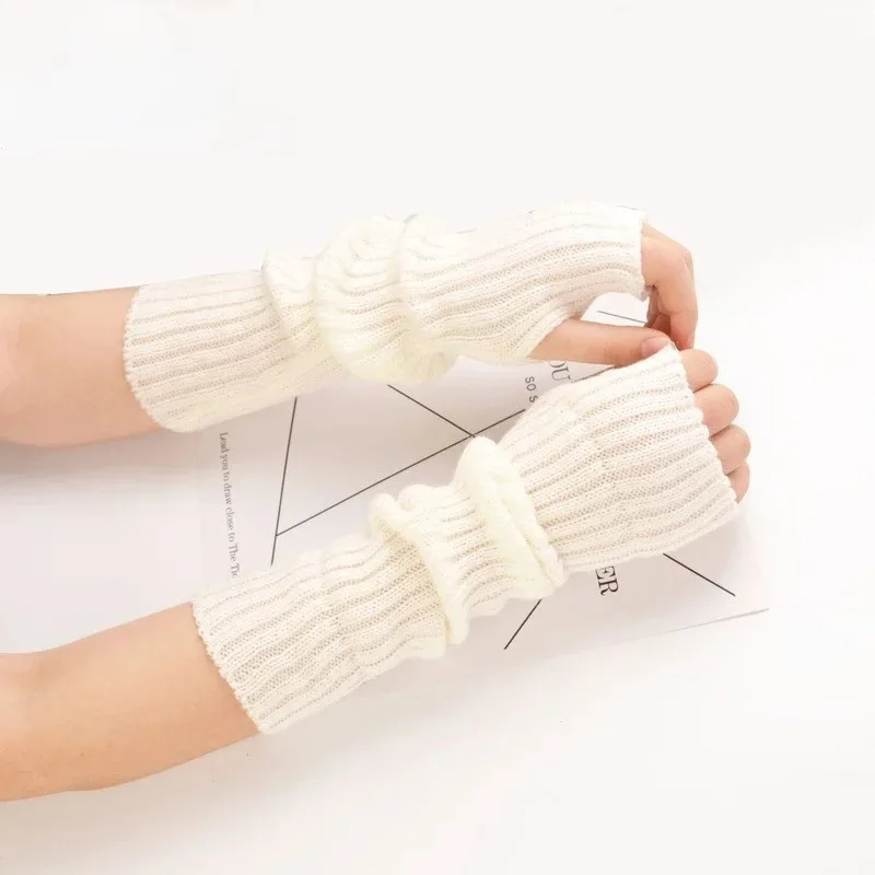 Top Trends: Long Fingerless Gloves Women‘s Mitten Winter Warmer Knitted Arm Sleeve Fine Casual Soft Girl’s Goth Clothes Punk Gothic Gloves Shoppable Styles