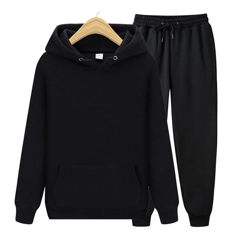 Top Trends: Men Sets Hoodie+ Pants Two-Pieces Casual Solid Color Sweatsuit Men Fashion Sportswear Brand Set Tracksuit Male Shoppable Styles