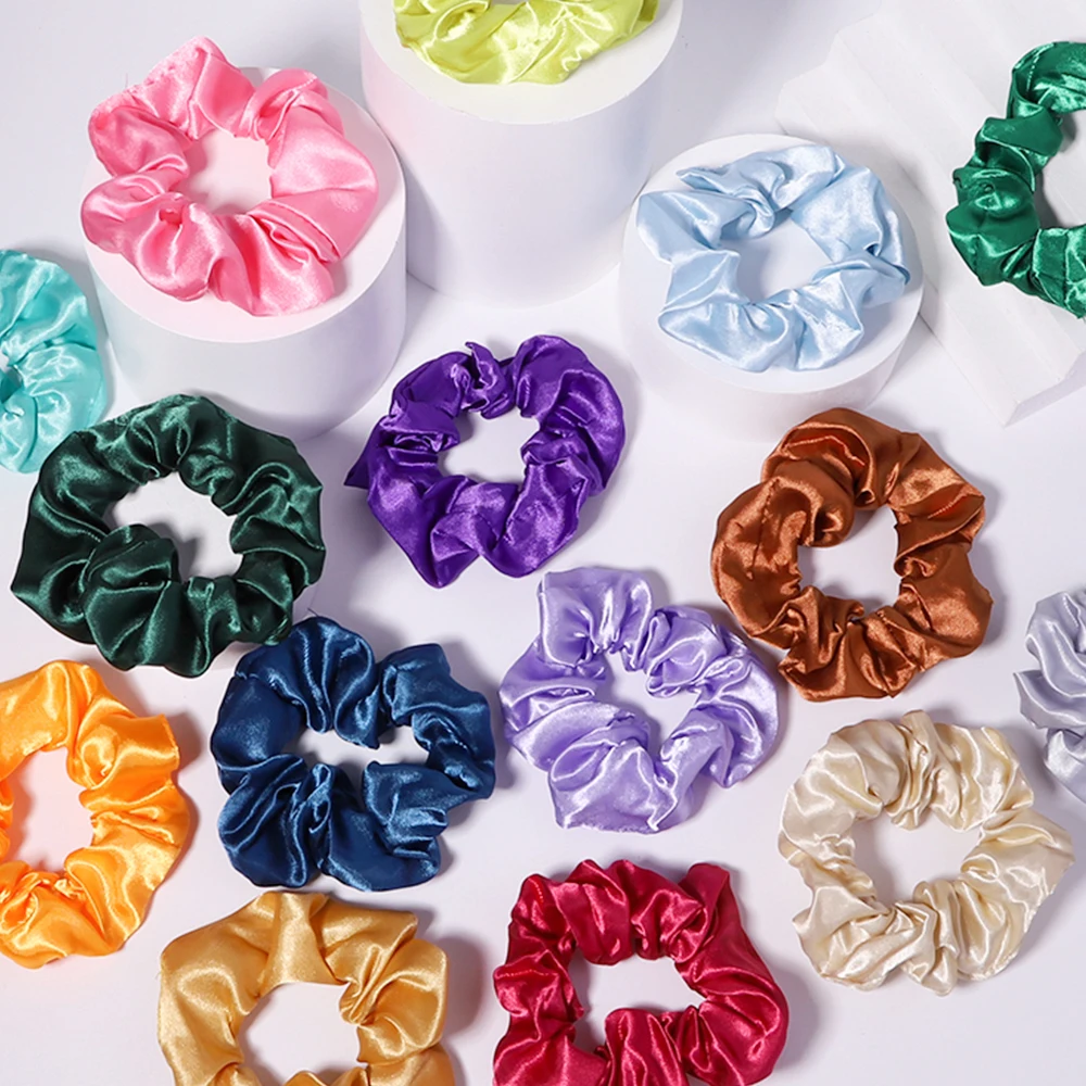 Top Trends: 4 Inches Women Multicolor Silk Scrunchie Elastic Handmade Hair Band Ponytail Holder Hairband Headband Hair Accessories Shoppable Styles