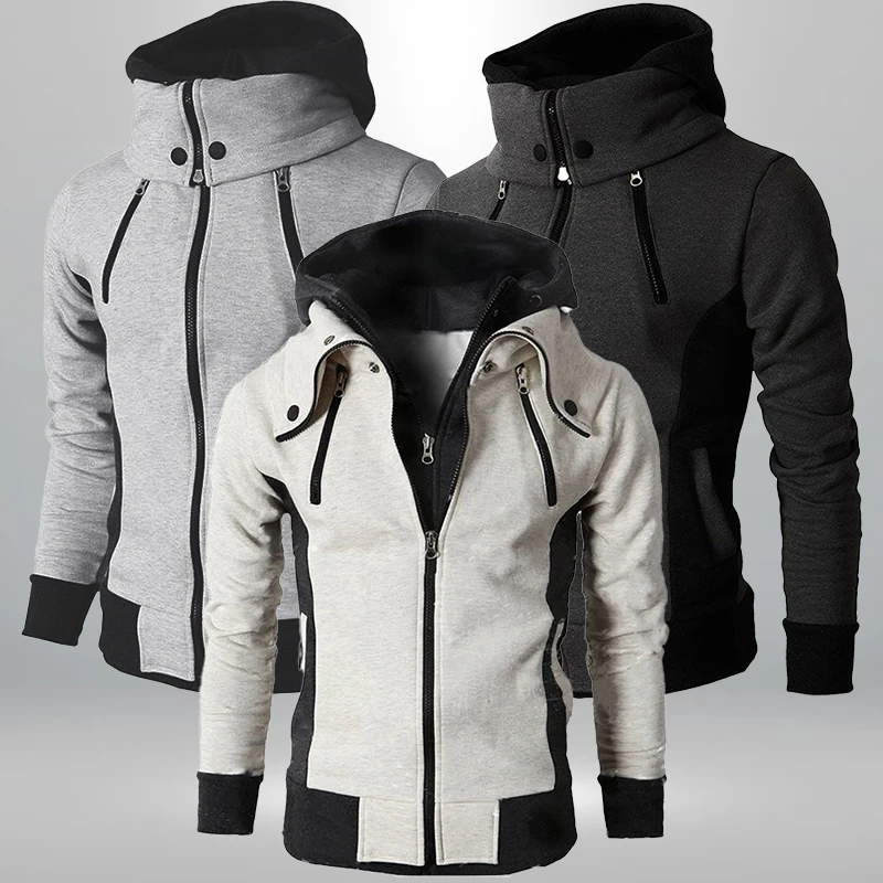 Top Trends: 2023 Men's Fashion High Collar Warm Four Zipper Jacket Casual Zipper Hoodie Jacket Outdoor Sports Hoodie Jacket Shoppable Styles