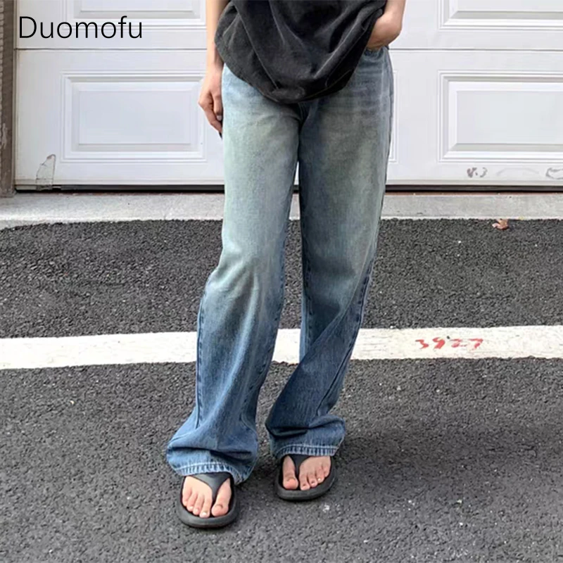 Top Trends: Duomofu Vintage Washed Loose Full Length Women Jeans Autumn Chic High Waist Slim Straight Casual Fashion Simple S-XLfemale Jeans Shoppable Styles - Image 2