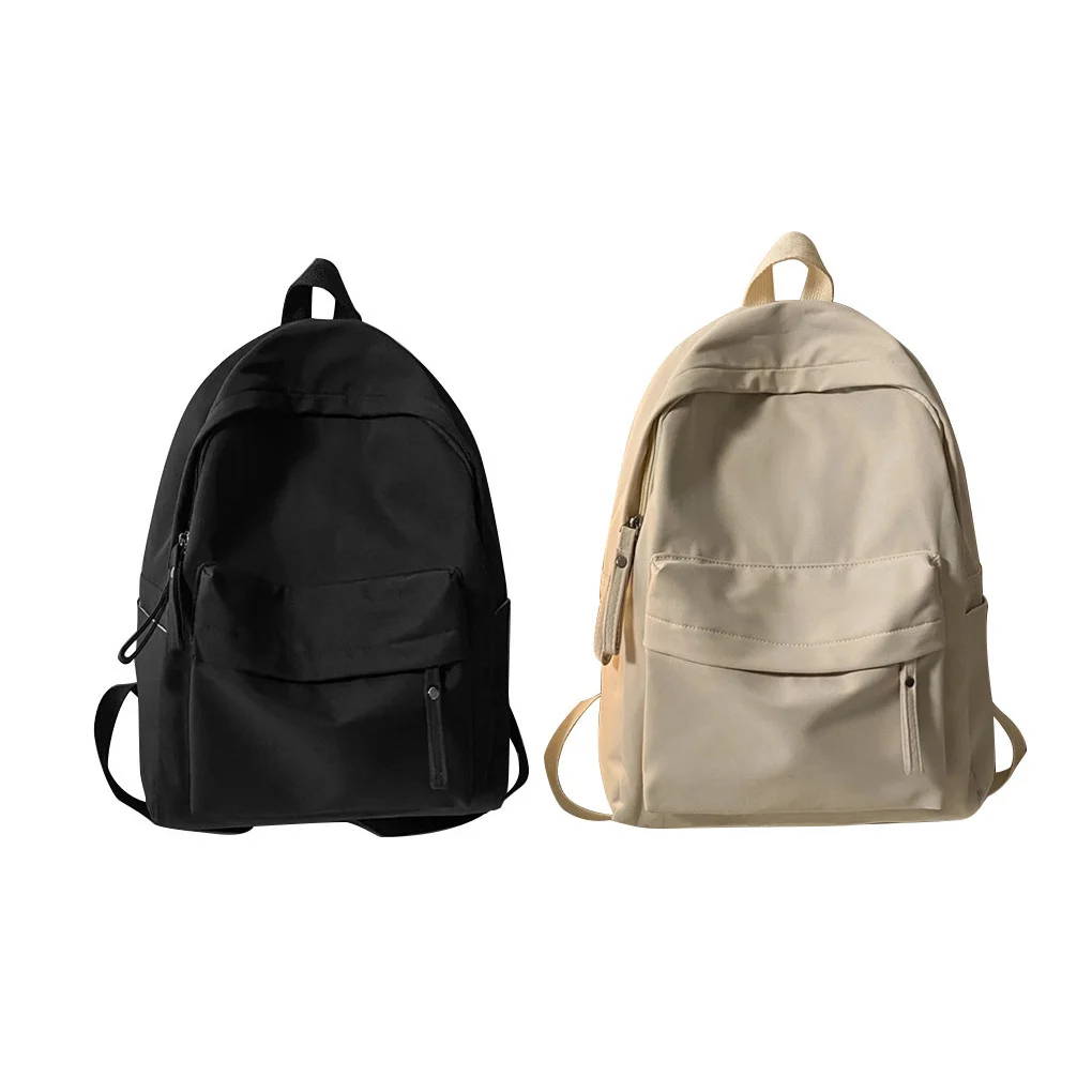 Top Trends: Nylon Backpack Solid Color Large Capacity Cute Laptop Tablets Shoulder Bag Teens Schoolbag Camping Female Gifts Shoppable Styles