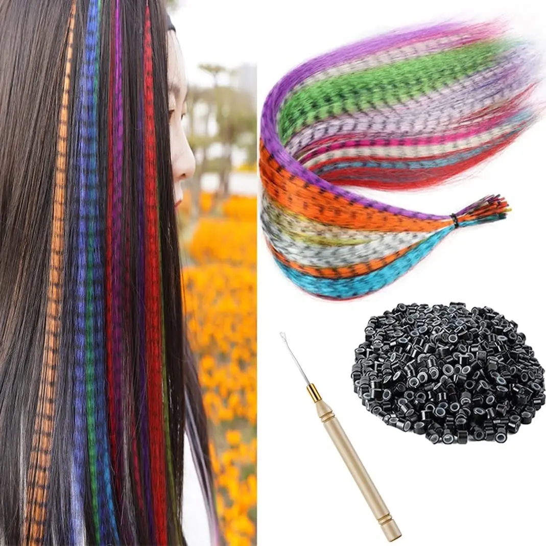 Top Trends: Synthetic Colored False Feathers In Hair Accessories For Women's Wigs With Synthetic Feather Extensions Shoppable Styles