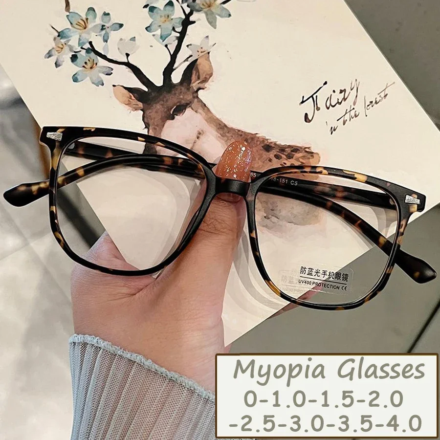 Top Trends: New Fashion Anti-blue Ray Women Myopia Glasses Retro Men Eyeglasses Trend Finished Optical Computer Eyewear Diopter 0 To -4.0 Shoppable Styles