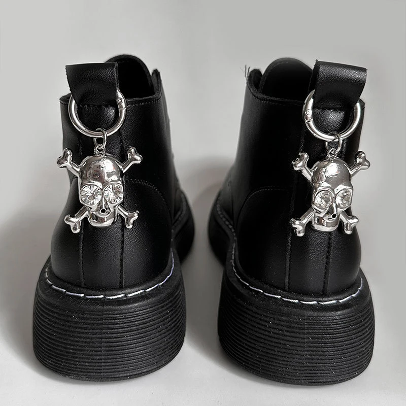 Top Trends: Personalized Punk Skull Spider Butterfly Pendant Shoe Buckle Dark Wind Spicy Girl Trendy Men Martin Boots Shoes Accessories Shoppable Styles