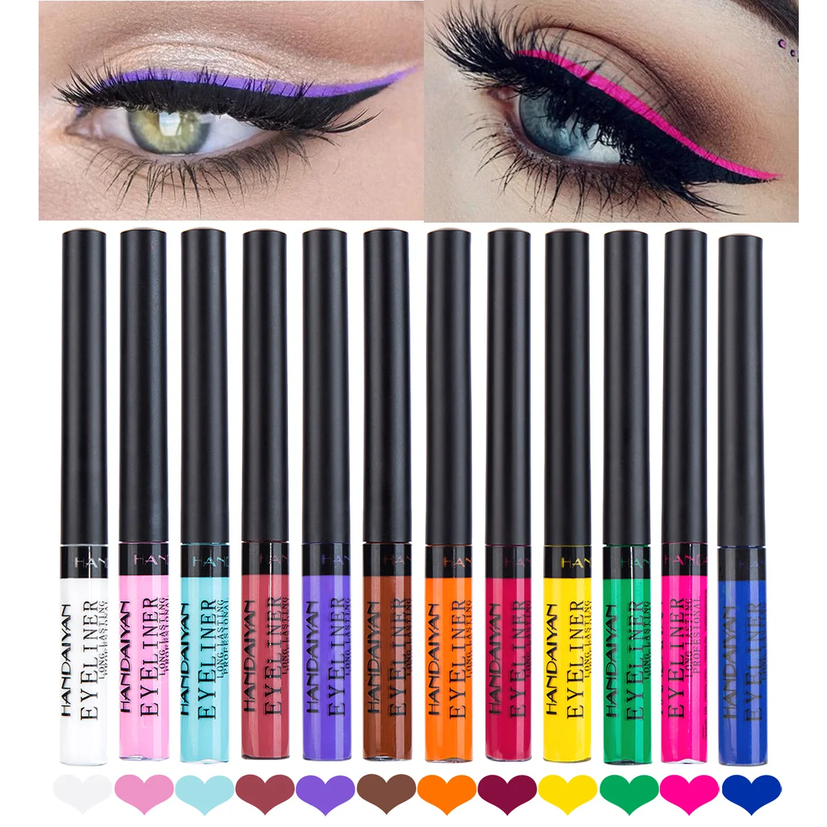 Top Trends: Colorful Eyeliner Pen Eyes Makeup White Pink Waterproof Liquid Color Eye Liner Pencil Make Up Cosmetics Yellow Matte Purple Pen Shoppable Styles