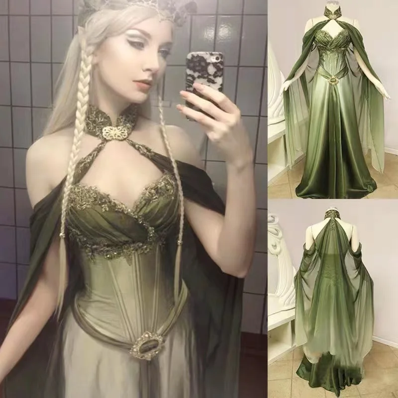 Top Trends: Fantasy Victorian Prom Dresses Sage Green Long Retro Wedding Party Gowns With Wrap Lace Appliques Corset Formal Evening Dress Shoppable Styles