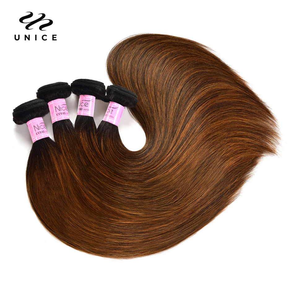 Top Trends: Unice Caramel Highlight Human Hair Straight Bundles 3pcs Brazilian Hair Body Wave Bundles 100% Human Hair Extension 8-30inches Shoppable Styles - Image 3