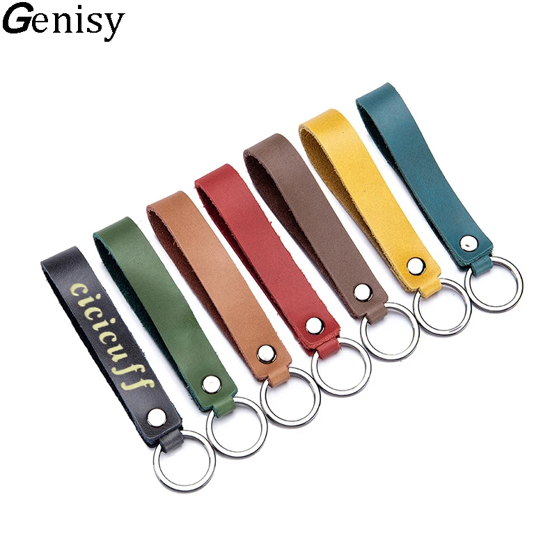 Top Trends: Customized Initial Letters Leather Keychain For Women Men Car Key Hook USB Disk Sling Key Holder High Grade Keychain Key Ring Shoppable Styles