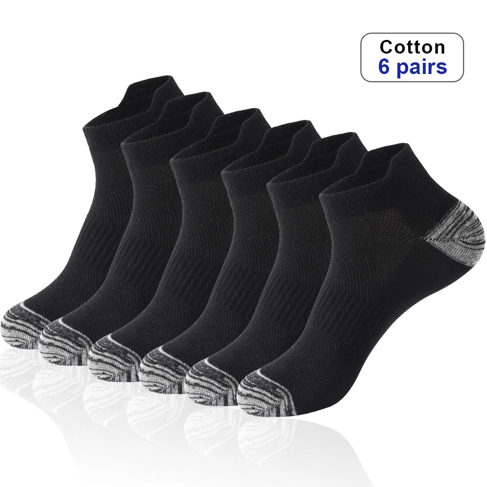 Top Trends: 6 Pairs High Quality Men Ankle Socks Breathable Cotton Sports Socks Mesh Casual Athletic Summer Thin Cut Short Sokken Size 38-48 Shoppable Styles