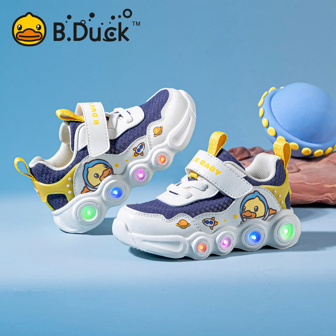 Top Trends: B.Duck Children Sports LEDShoes Infant Soft-soled Toddler Shoes Girls Boys Baby Shoes Breathable Net Sneakers Fashion Kids Shoes Shoppable Styles