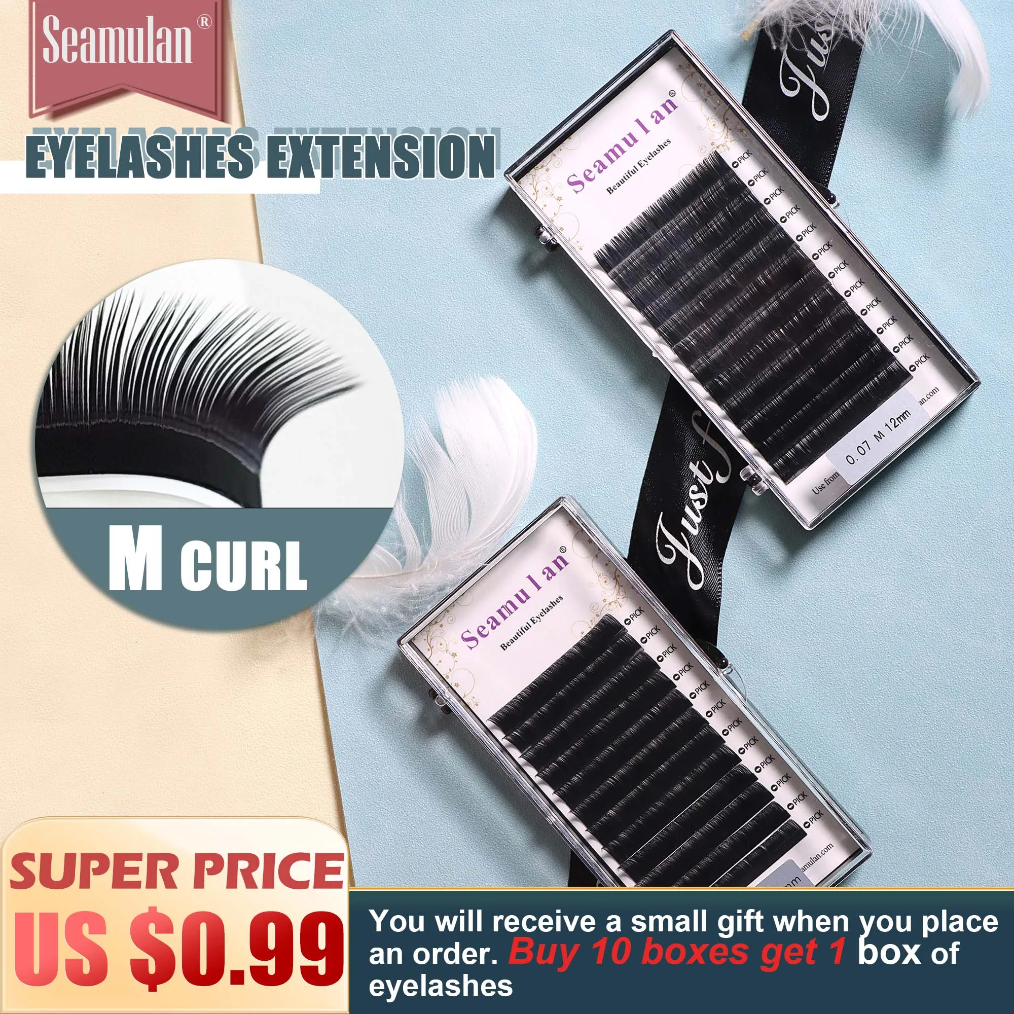 Top Trends: Seamulan Eyelashes Extensions Matte Black High Quality J / B / C / D / M Curl Volume Lashes Natural Soft Individual False Mink Lashes Shoppable Styles