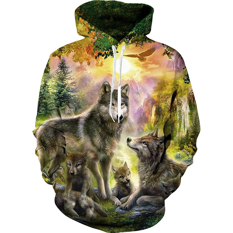 Top Trends: New Animal 3d Print Wolf Men Hooded Long Sleeve Sweater Streetwear Tops Sweatshirts Casual Sweat Y2k Hoodies Oversize Clothing Shoppable Styles - Image 2