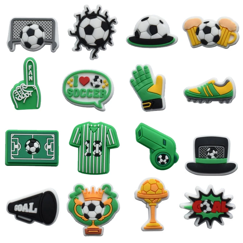 Top Trends: Hot Sales 1Pcs Football Croc Charms Pin For Crocs Accessories Wristband Decorations Soccer Buckle Boys Girls Party Gifts Shoppable Styles