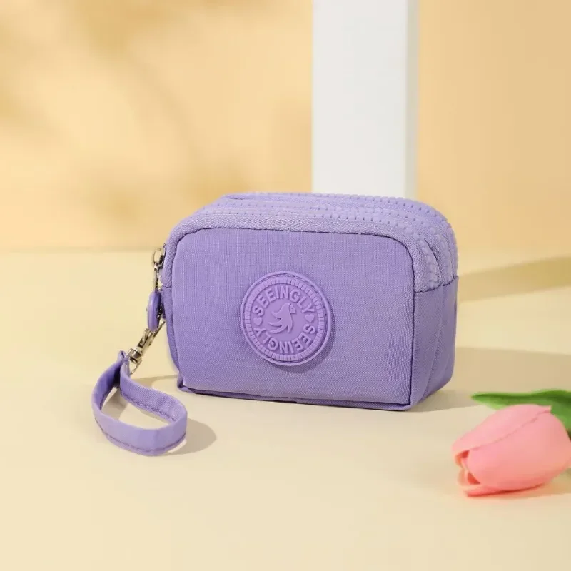 Top Trends: Solid Three Layers Zipper Coin Bags Purse Large Capacity Wallet Pouch Card Holder Bank ID Credit Card Keys Earphone Storage Bags Shoppable Styles