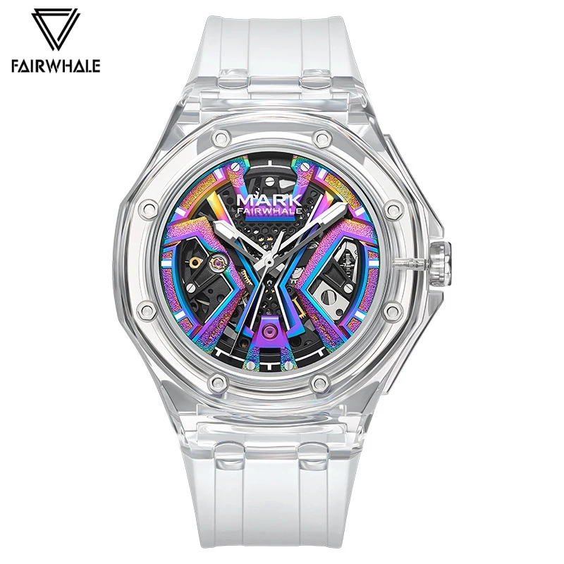 Top Trends: 2023 Hot Luxury Brand Mark Fairwhal Fashion Men Automatic Watches Transparent Dial Men Mechanical Wristwatches Sport Waterproof Shoppable Styles