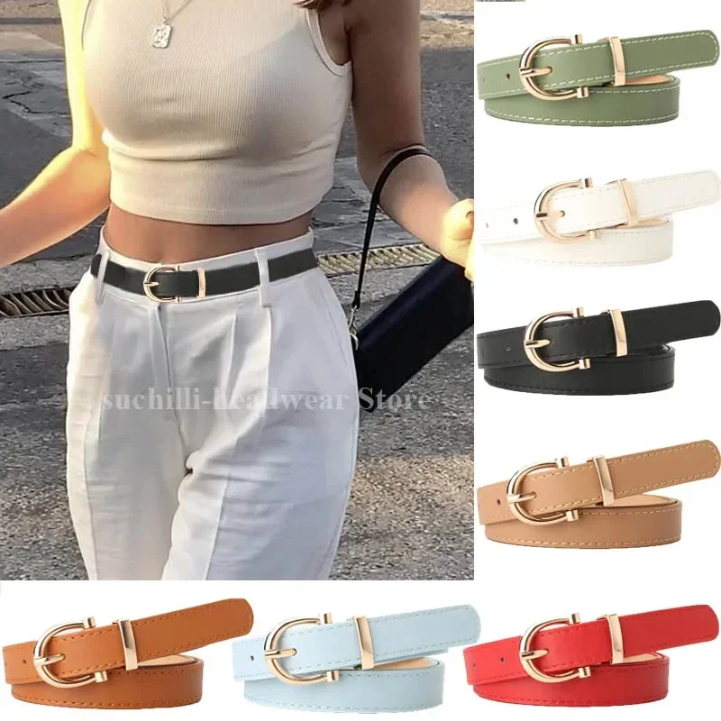 Top Trends: 2023 Women Belts New PU Leather Simple Metal Buckle Belt Girls Dress Jean Pants Waistband Belts For Lady Luxury Designer Brand Shoppable Styles