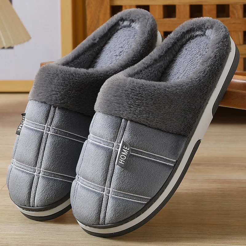 Top Trends: Big Size 48 49 50 51 Men Autumn Winter Home Warm Plush Slippers Large Plus Indoor Bedroom Casual Shoes Furry Non Slip Slides Shoppable Styles