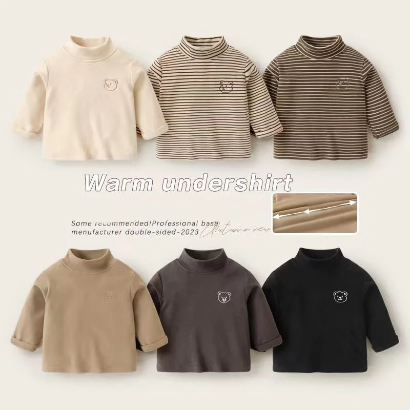 Top Trends: Autumn Winter Plush Baby T-Shirts Autumn Winter Children's Clothing Girls Boys' Long Sleeved T-shirt Cute Bear Boys Girls' Top Shoppable Styles