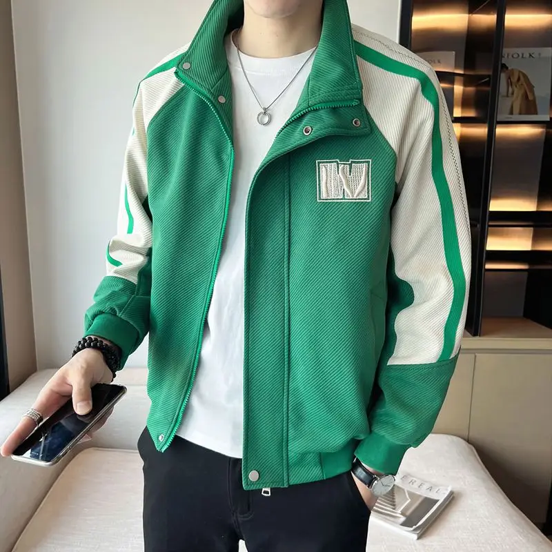 Top Trends: Fashion Stand Collar Zipper Spliced Embroidery Coats Men's Clothing 2023 Autumn Winter Loose All-match Tops Casual Jackets Shoppable Styles