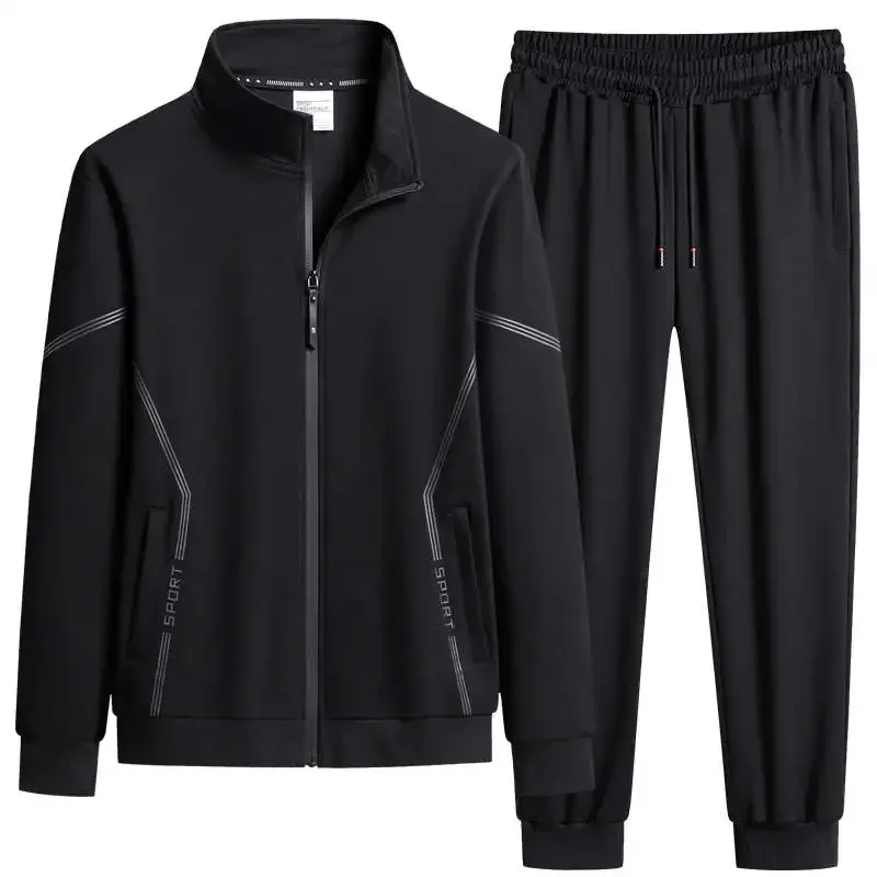 Top Trends: New Spring Black Bluetracksuit Men Plus Size 8xl 7xl Streetwear Baseball Jacket+ Pants 2 Piece Jogger Sets Casual Sweat Suits Shoppable Styles - Image 3