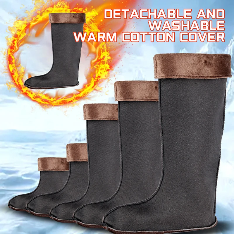 Top Trends: Winter Warm Lining For Rain Boots Women's Soft Shoes Cover Polyester Cotton Liner For Water Rain Shoes Lining Socks Floor Shoes Shoppable Styles