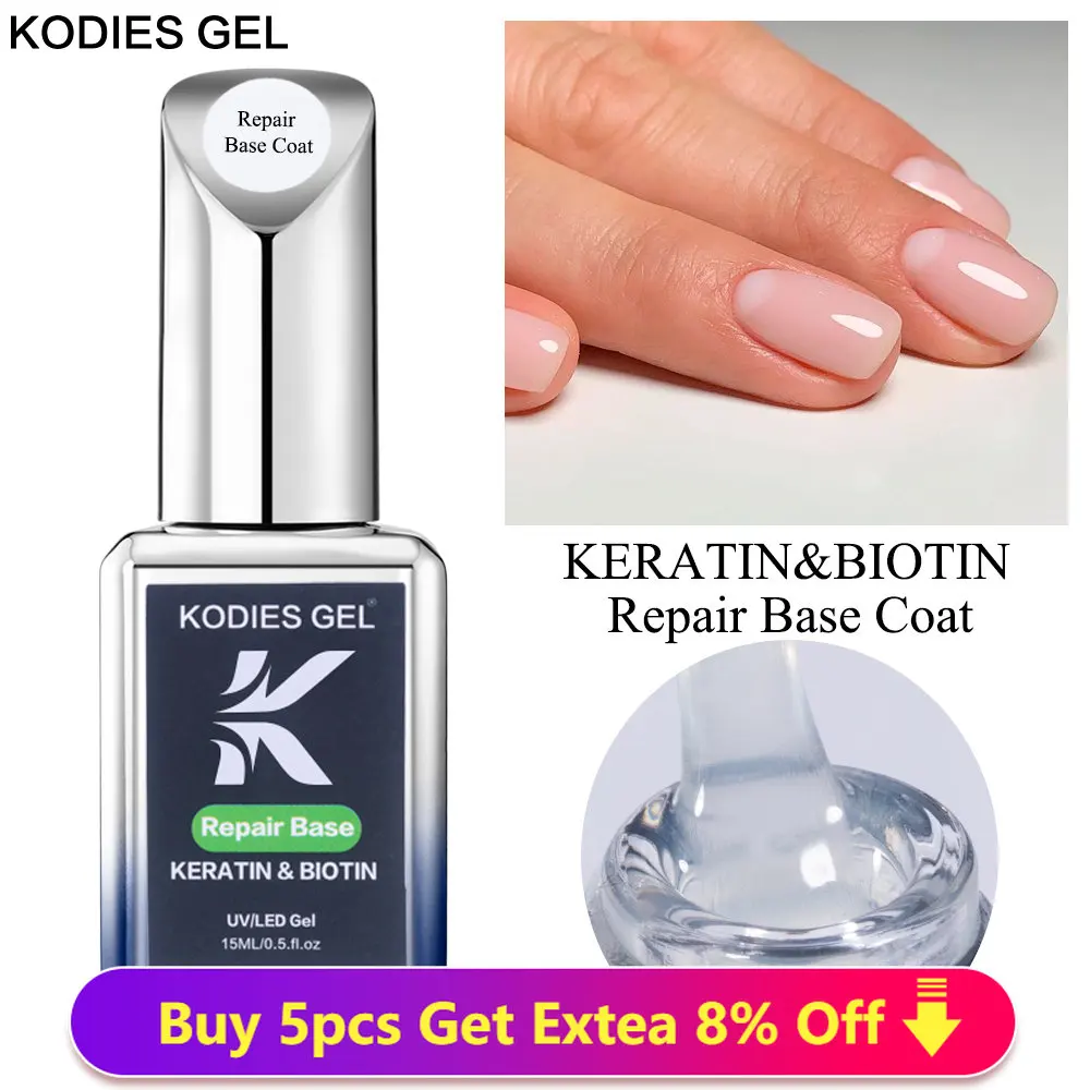 Top Trends: KODIES GEL 2023 NEW Repair Base Coat Gel Nail Polish UV / LED 15ML Keratin Biotin Nails Treatment Strengthener Base Primer Clear Shoppable Styles