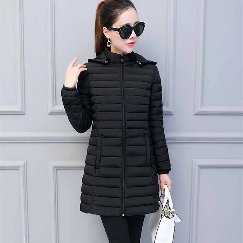 Top Trends: 2022 New Oversize Lightweight Padded Jacket Winter Women Removable Hood Warm Cotton Clothes Plus Size L-6XL Long Parkas Shoppable Styles