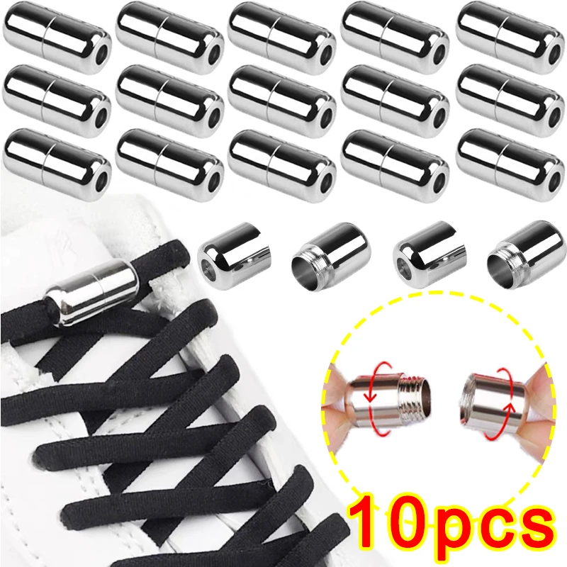 Top Trends: 2 / 10pcs No Tie Metal Capsule Shoelace Sports Sneakers Shoe Connector Buckles Rotating Lock Lazy Shoes Lace DIY Kits Decoration Shoppable Styles