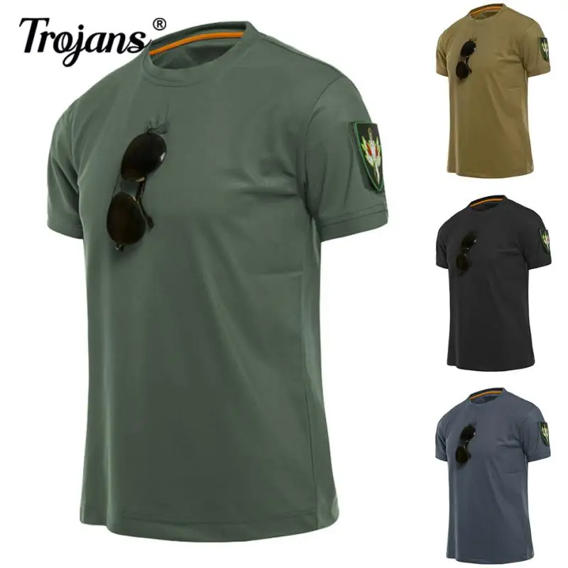 Top Trends: Tactical T-Shirts Men Sport Breathable Outdoor Military Tee Quick Dry Short Sleeve Shirt Hiking Hunting Army Combat Men Clothing Shoppable Styles