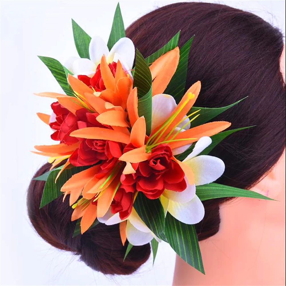 Top Trends: Artificial Silk Tuberose & Spider Lily & Plumeria Hair Clip Hot Sale Flowers Hairpin Hawaiian Floral Headware Accessories Shoppable Styles